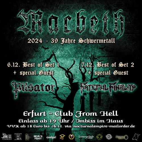 07.12.2024: Macbeth - 39 Jahre Schwermetall/ + Fateful Finality im From Hell in Erfurt